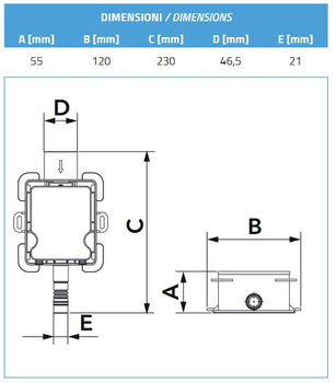 Siphon encastré pour l'évacuation des condensats avec bille SMART CLIMA