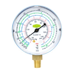 Manometer REFCO M2-250 DS für Kältemittel R134A/R404A/R507
