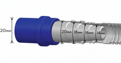 Coupling for connecting rigid and flexible pipes 20mm/ 20-18-16-14mm in condensate systems
